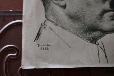 Preview: old print - portrait of Adolf Hitler